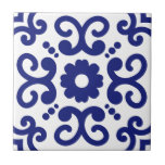 Azulejo Portugisiska Medelhavsblåvitan 03 Kakelplatta<br><div class="desc">Snyggt Azulejo portugisisk keramisk bricka i mönster vid Medelhavet på vit bakgrund. Perfekt för en ny havsbotten känner inredingsdesignens ryggstödsskam.</div>