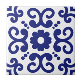 Azulejo Portugisiska Medelhavsblåvitan 03 Kakelplatta