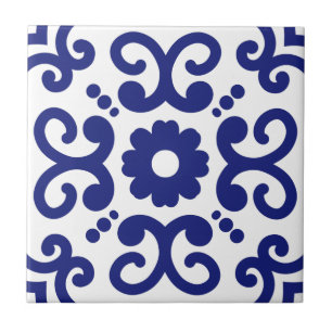 Azulejo Portugisiska Medelhavsblåvitan 03 Kakelplatta