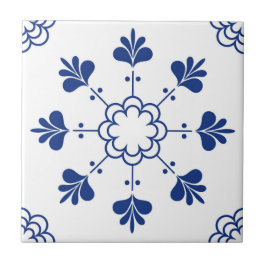 Azulejo Portuguean Mediterranean Blue White Kakelplatta
