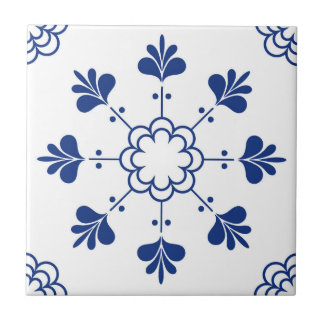 Azulejo Portuguean Mediterranean Blue White Kakelplatta