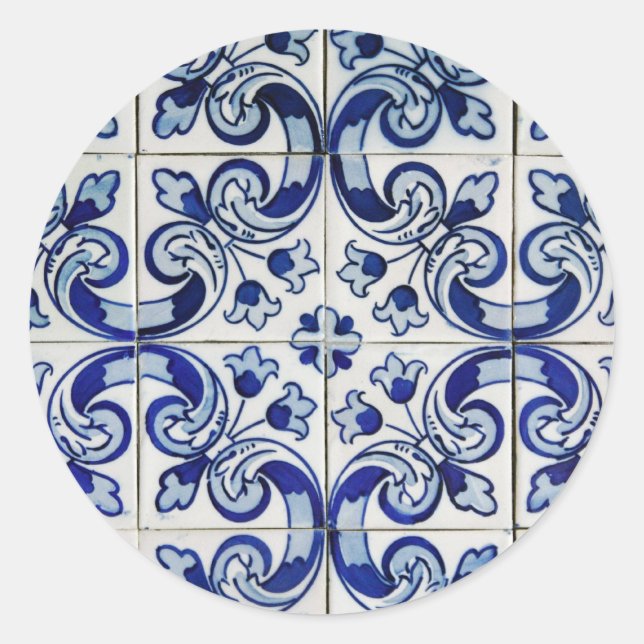 Azulejo Runt Klistermärke (Framsida)
