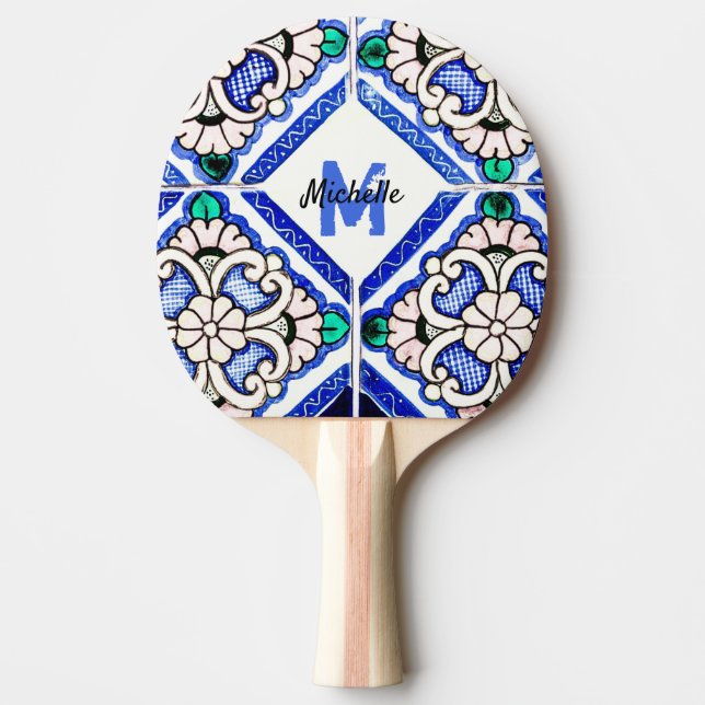Azulejo Spanska marinen White Monogram Bord Tennis Pingisracket (Framsidan)