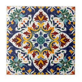 Azulejo Talavera Blue Mediterranean bröllopfavors Kakelplatta