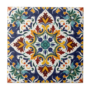 Azulejo Talavera Blue Mediterranean bröllopfavors Kakelplatta