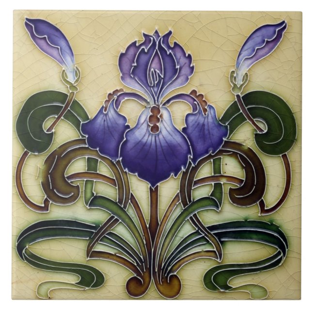 Azulejo Tile art nouveau stil dekorativ eldplak Kakelplatta (Framsidan)