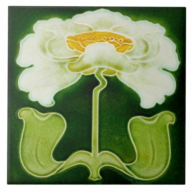 Azulejo Tile art nouveau stil dekorativ eldplak Kakelplatta (Framsidan)