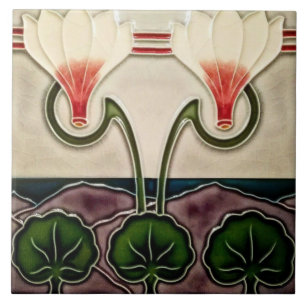 Azulejo Tile art nouveau stil dekorativ eldplak Kakelplatta
