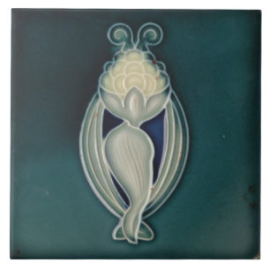 Azulejo Tile art nouveau stil dekorativ eldplak Kakelplatta