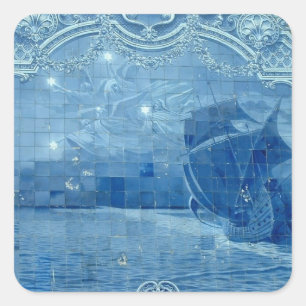 Azulejo tile fyrkantigt klistermärke