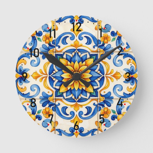Azulejo Time Shouter Clock Rund Klocka (Framsida)