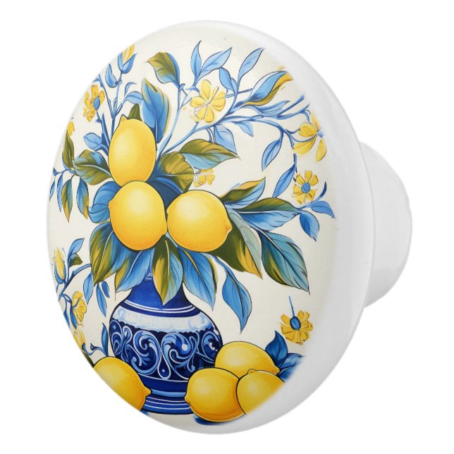 💙 💛 Azulejos Amalfi Lemons Knopp (Höger)