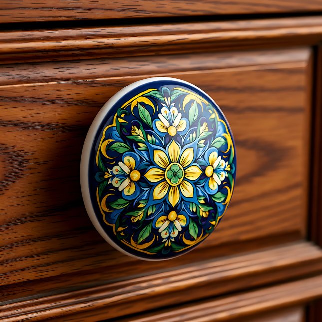 💙 💛 Azulejos Andalusien Sol Knopp (Azulejos Andalusian Sun Ceramic Knob)
