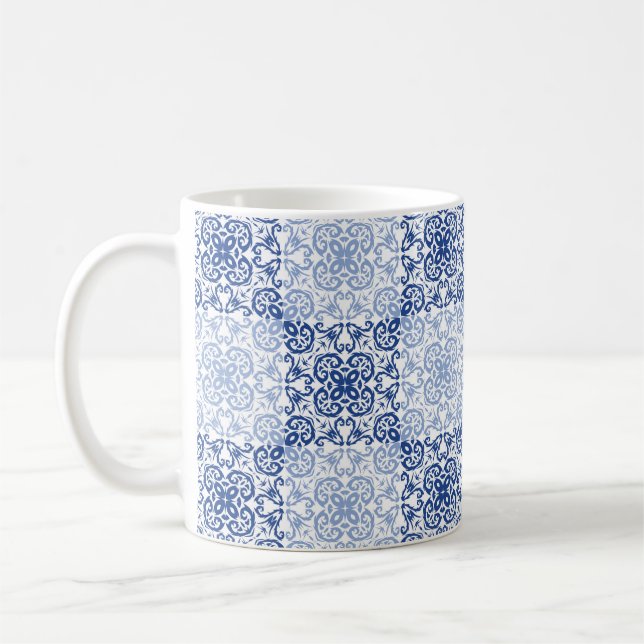 azulejos azuis tradicionais de Portugal Kaffemugg (Vänster)
