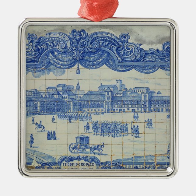 Azulejos belägger med tegel att visa Pracaen gör Julgransprydnad Metall (Framsidan)