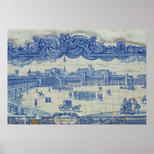 Azulejos belägger med tegel att visa Pracaen gör Poster