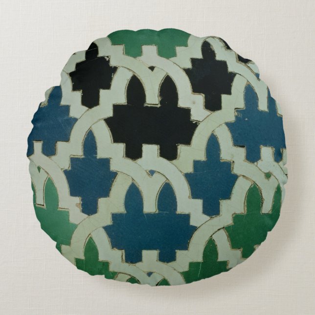 Azulejos belägger med tegel från biskopsstolen av rund kudde (Framsidan)