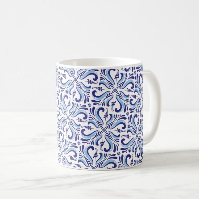 Azulejos Blue-Blommönster Kaffemugg (Framsida höger)
