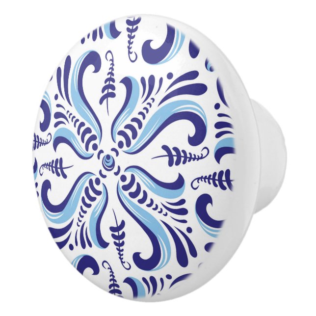 Azulejos Blue-Blommönster Knopp (Höger)
