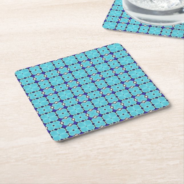Azulejos Blue turkos Underlägg Papper Kvadrat (Vinklad)