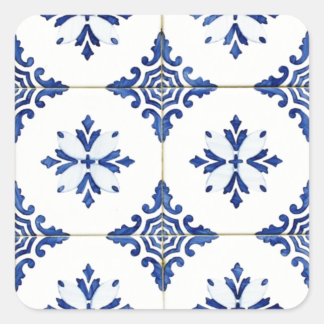 Azulejos Fyrkantigt Klistermärke (Framsida)