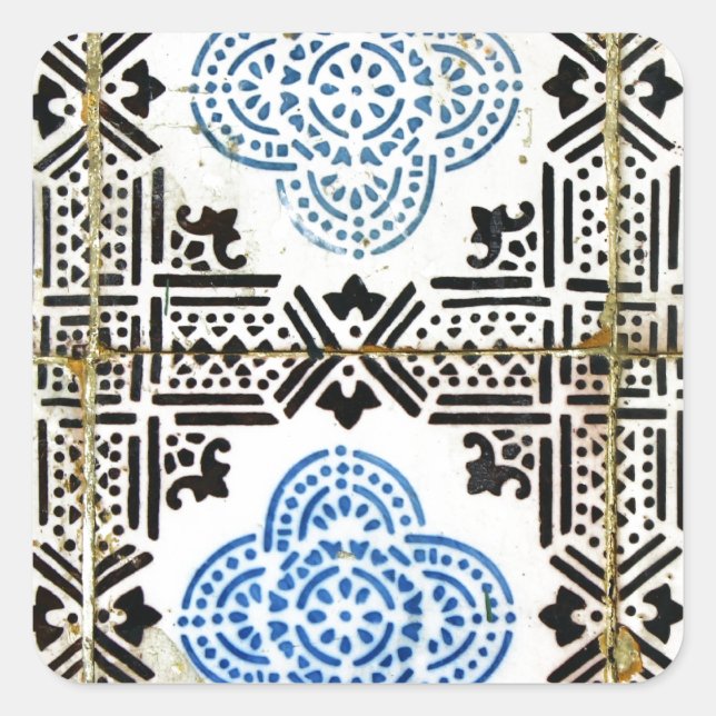 azulejos fyrkantigt klistermärke (Framsida)