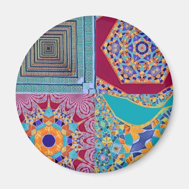 Azulejos Geometric Tiles med en CG-vrid Magnet (Framsidan)