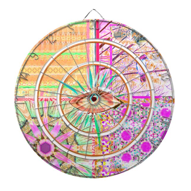 Azulejos Geometric Tiles med Peace Bird of Peace Darttavla (Framsidan)