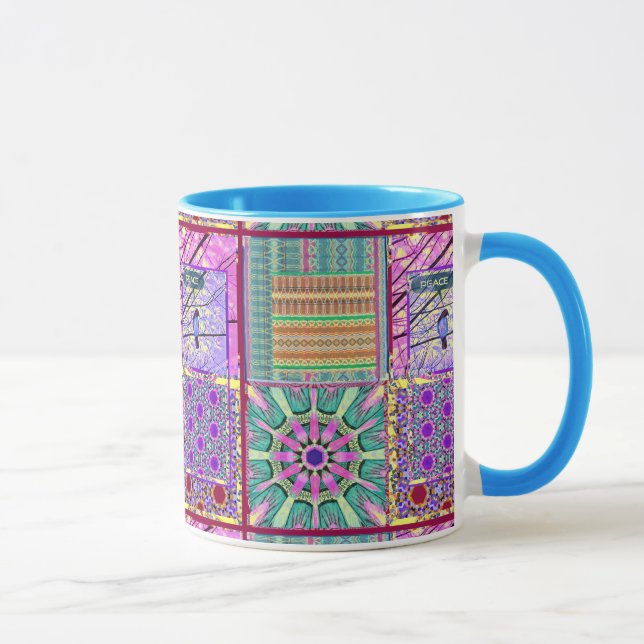 Azulejos Geometric Tiles med Peace Bird of Peace Mugg (Höger)