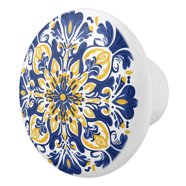 💙 💛 Azulejos Golden Lisboa Knopp (Höger)