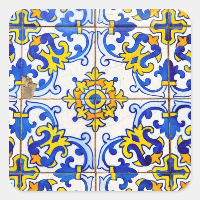 Azulejos Keramiska plattor Fyrkantigt Klistermärke (Framsida)