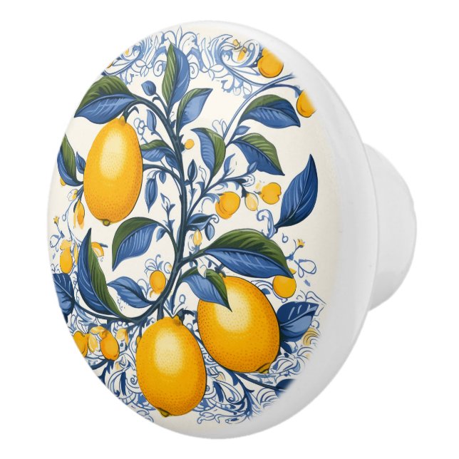 💙 💛 Azulejos Lemon Vine Knopp (Höger)