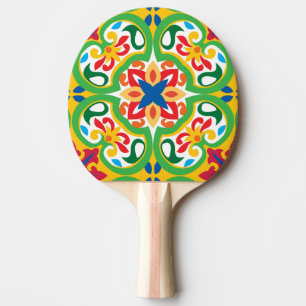 💛 💚 Azulejos, mycket dekorativt mönster,   Pingisracket