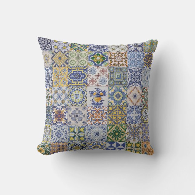 Azulejos Patchwork Kudde (Framsida)