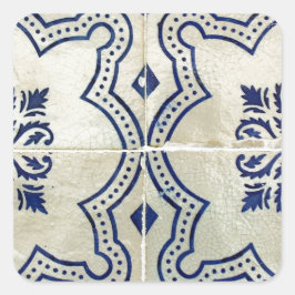 Azulejos, Portuguese Tiles Fyrkantigt Klistermärke