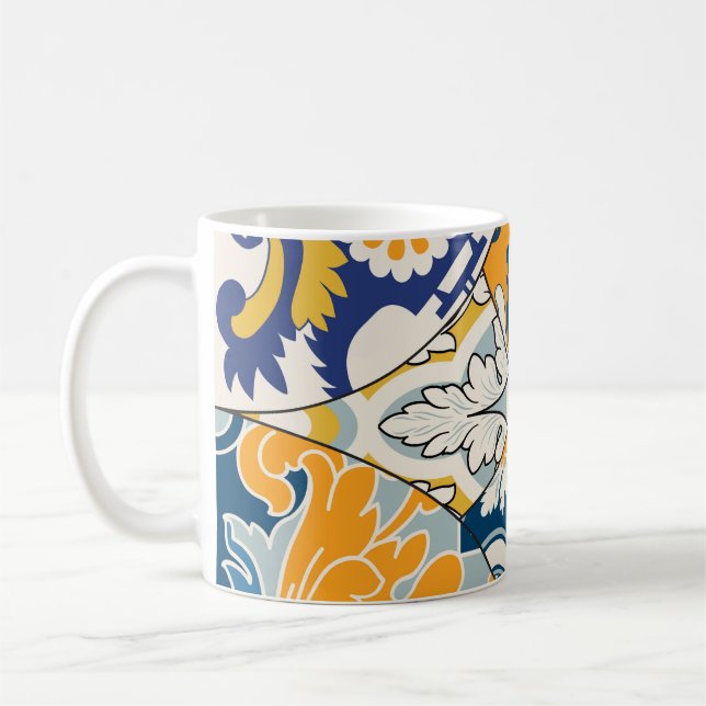 Azulejos Tiles Patchwork Vintage Tapet Kaffemugg (Vänster)