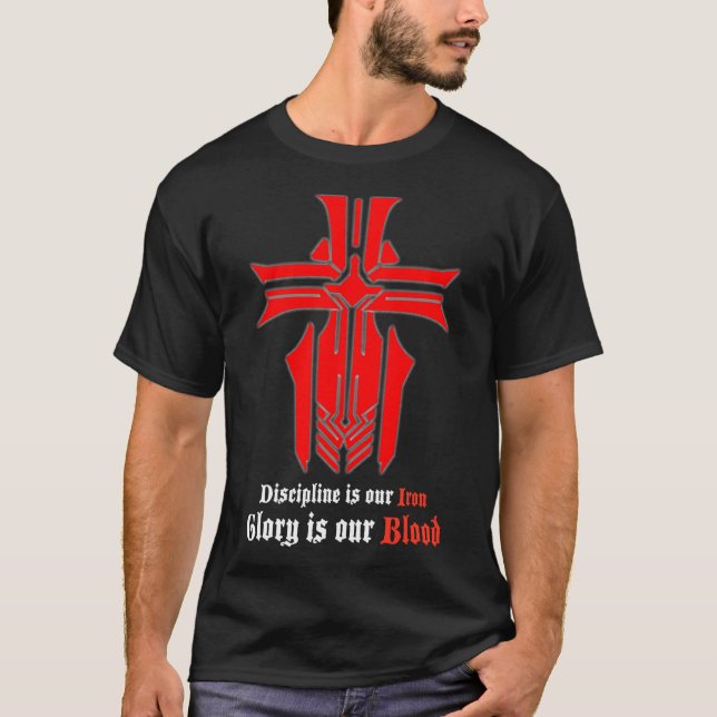 Azur Lane - Järn Blood Logotyp med slogan Black T Shirt (Framsida)