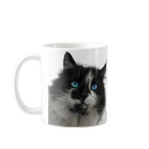 Azur Själ Svart Katt Blå Ögon Kaffe Mugg