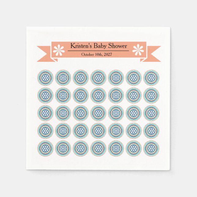 Azura Crest Baby Shower Paper Napkins with Designs Pappersservett (Framsidan)