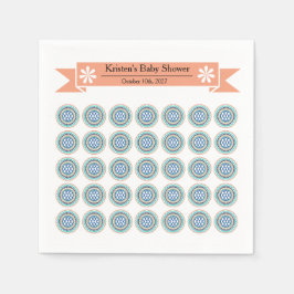 Azura Crest Baby Shower Papperservietter med mönst Pappersservett