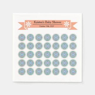 Azura Crest Baby Shower Papperservietter med mönst Pappersservett