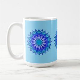Azurblå blommandala-mugg kaffemugg