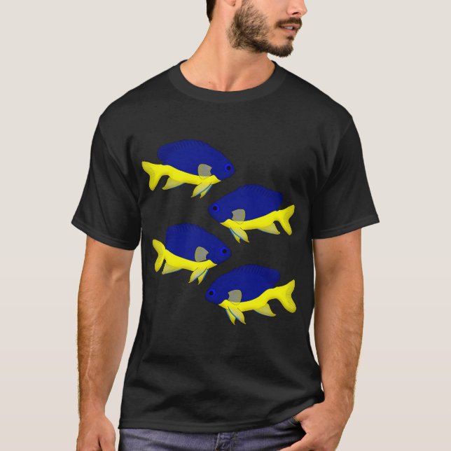 Azurblå damfisk t shirt (Framsida)