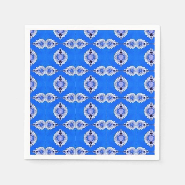 Azurblå geometrisk konstdesign pappersservett (Framsidan)