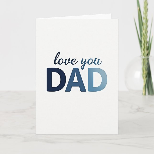 Azurblå Kärlek till dig pappa-kort Kort (Framsida)