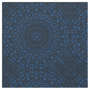 Azurblå Mandala med Hypnotisk Symmetri Tyg