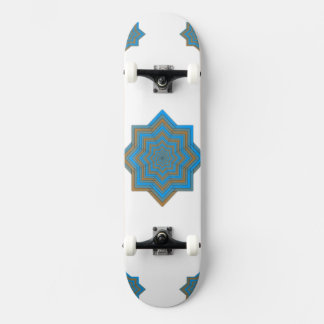 Azurblå och Glödstjärna Mini Skateboard Bräda 18,5 Cm