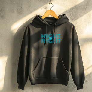 Azurblå typografi inspirerande högercitat hoodie