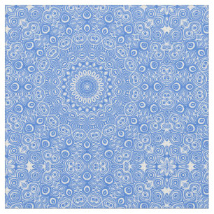 Azurblått Mandala Geometriskt Mönster Tyg