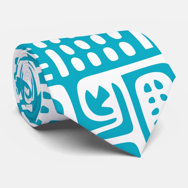 azurblått och vitt doft av 7 slips (Rullad)